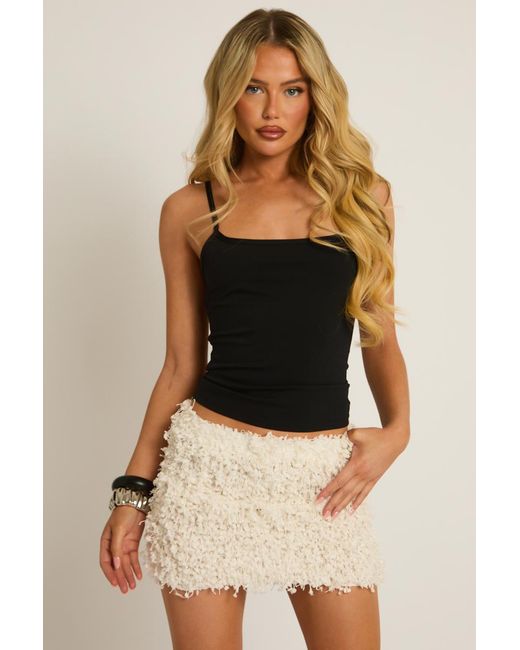 Rebellious Fashion Natural Textured Mini Skirt