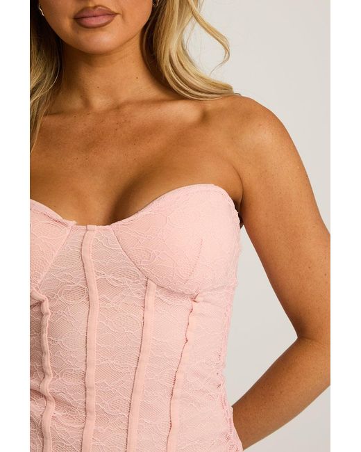 Rebellious Fashion Pink Lace Corset Top