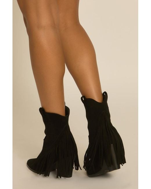 Rebellious Fashion Yellow Fringed Pointed Toe Cowboy Boots