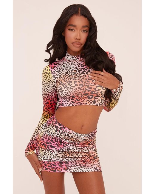 Pink high neck crop top hot sale