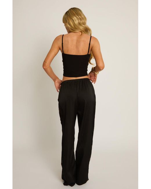 Rebellious Fashion Blue Lace Satin Trousers