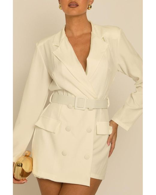 Rebellious Fashion Natural Tailored Blazer Playsuit