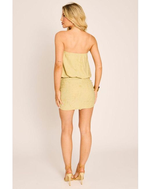 Rebellious Fashion Yellow Distressed Blouson Mini Dress