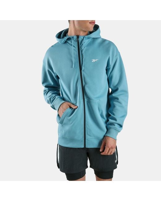 Reebok Blue Athlete Doubleknit Full Zip Hoodie