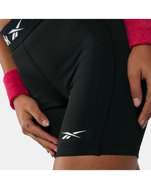 Reebok Blue Id Train Ruched Biker Shorts
