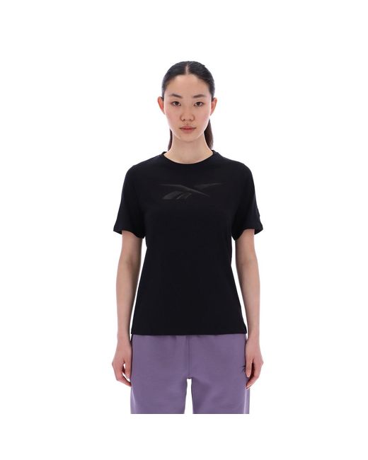 Reebok Black Satin Logo T-Shirt