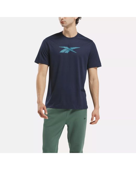 Reebok Blue Front Vector Performance T-shirt for men