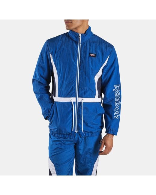 Reebok Blue Heritage Curve Track Jacket for men
