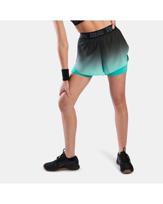 Reebok Blue Athlete Speed 2-In-1 Ombre Mid Rise 3" Shorts