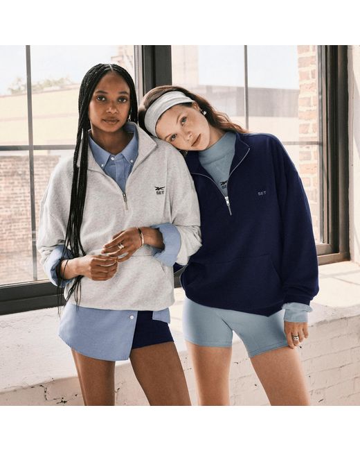 Reebok Gray X Set Classic Lightweight Quarter-zip Sweatshirt
