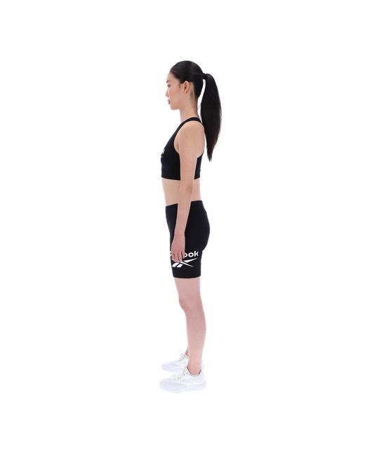 Reebok Black Id Logo Cotton Sports Bra Top