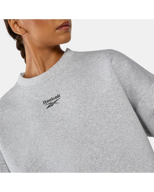Reebok Gray Wardrobe Essentials Cropped T-Shirt