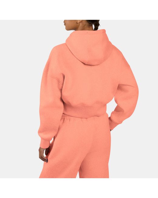 Reebok Orange Wardrobe Essentials Cropped Hoodie