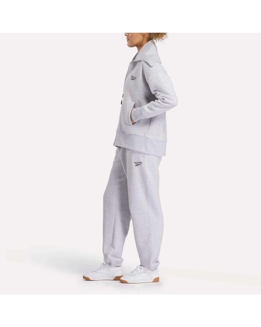 Reebok Gray Wardrobe Essentials Retro Zip Top
