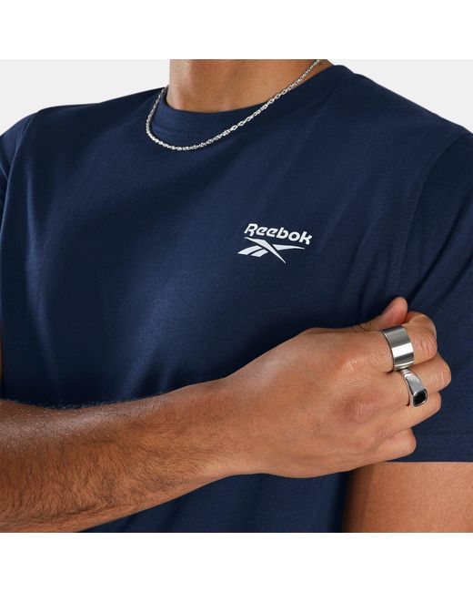 Reebok Blue Cody Small Logo Crew Neck Short-Sleeve T-Shirt for men