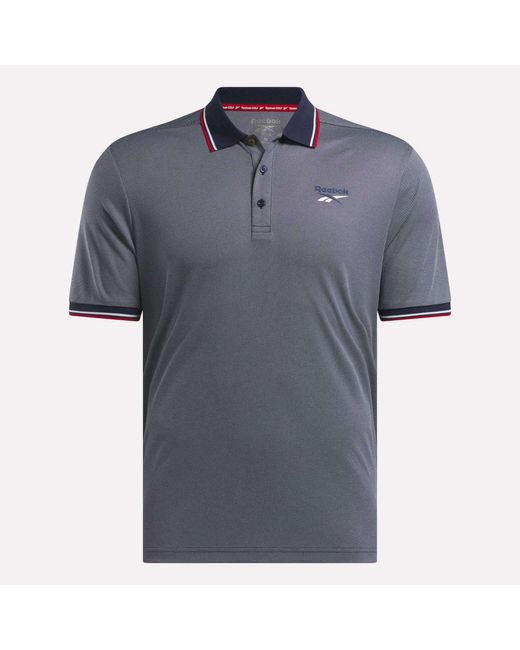 Reebok Blue Country Club Oxford Pique Polo Shirt for men