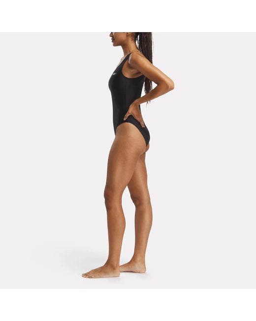 Reebok One Piece Swimsuit With Scoop Back In Black Lyst