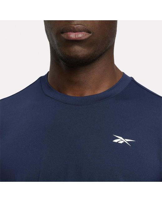 Reebok Blue Id Train Stretch Tech T-Shirt