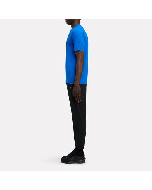 Reebok Blue Id Train Logo Stretch Tech T-Shirt