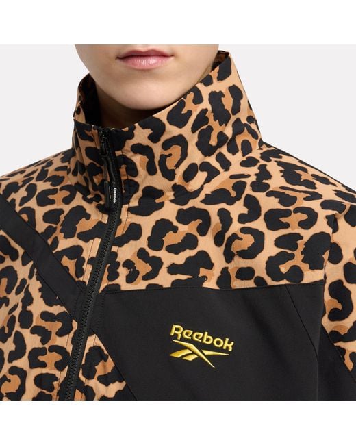 Reebok Black Animal Print Vector Track Jacket