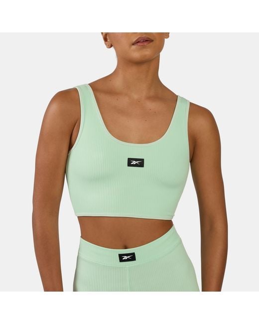 Reebok Green Rib Multi-Way Sports Bra Top