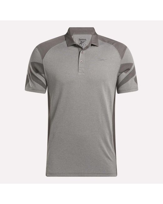 Reebok Gray Short Sleeve Signature Vector Sleeve Polo Shirt for men