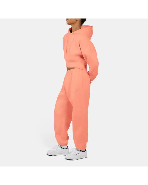 Reebok Orange Wardrobe Essentials Cropped Hoodie
