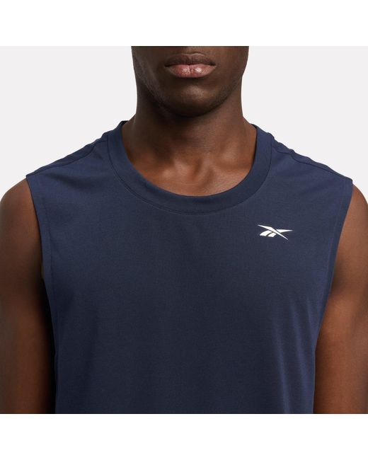 Reebok Blue Id Train Easy Fit Sleeveless T-Shirt