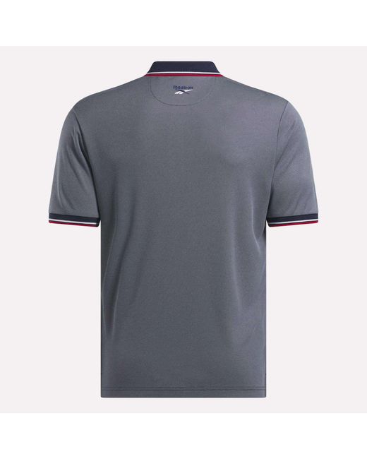 Reebok Blue Country Club Oxford Pique Polo Shirt for men