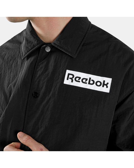 Reebok Black Alt Sport Nylon Coach Shirt