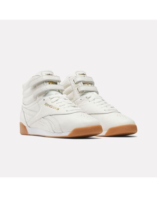 Reebok White Freestyle Hi Trainers
