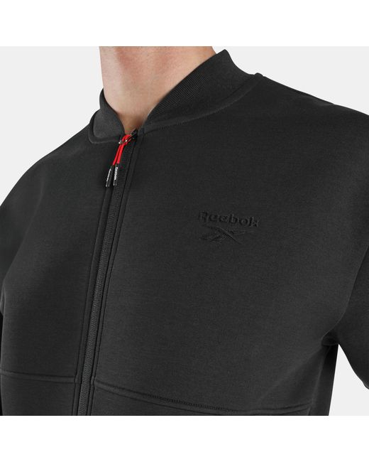 Reebok Black Dreamblend Spacer Bomber Jacket for men