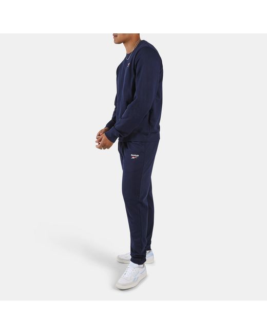 Reebok Blue Id Small Logo French Terry Jogger Track Pants for men