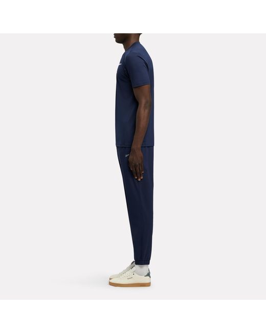 Reebok Blue Id Train Logo Stretch Tech T-Shirt