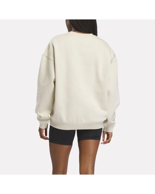 Reebok White Logo Crewneck Sweatshirt