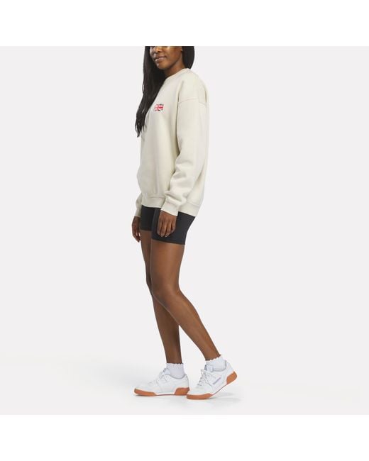 Reebok White Logo Crewneck Sweatshirt