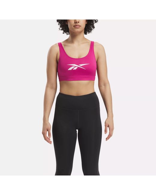 Reebok Workout Ready Sports Bra in Pink | Lyst