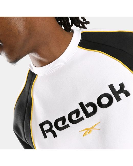 Reebok White Sidewinder Football Crewneck Sweatshirt