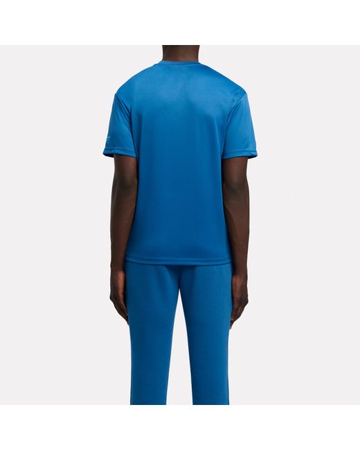 Reebok Blue Sport Street Piping Printed T-Shirt