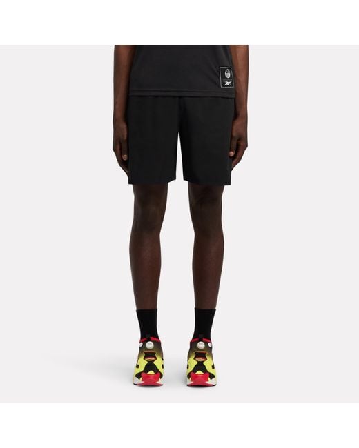 Reebok Black Small Logo Regular Fit Long Short