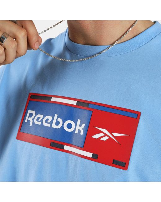 Reebok Blue Tri-Color Badge T-Shirt
