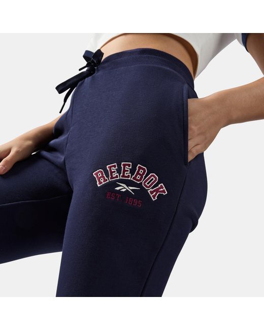 Reebok Blue Elevated Varsity French Terry Jogger Pants