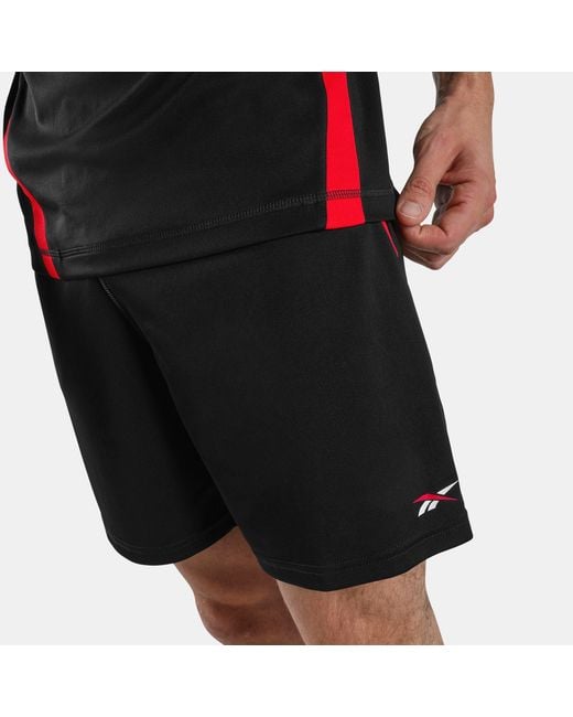 Reebok Black Id Train Blocked Knit Shorts for men