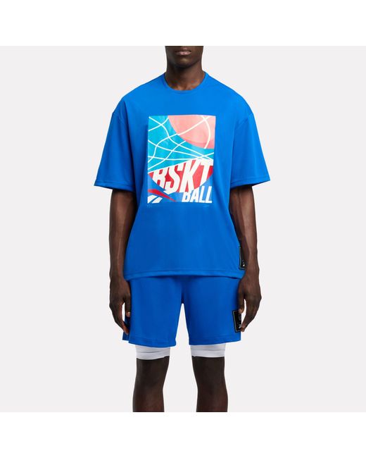 Reebok Blue Id Basketball Graphic T-Shirt