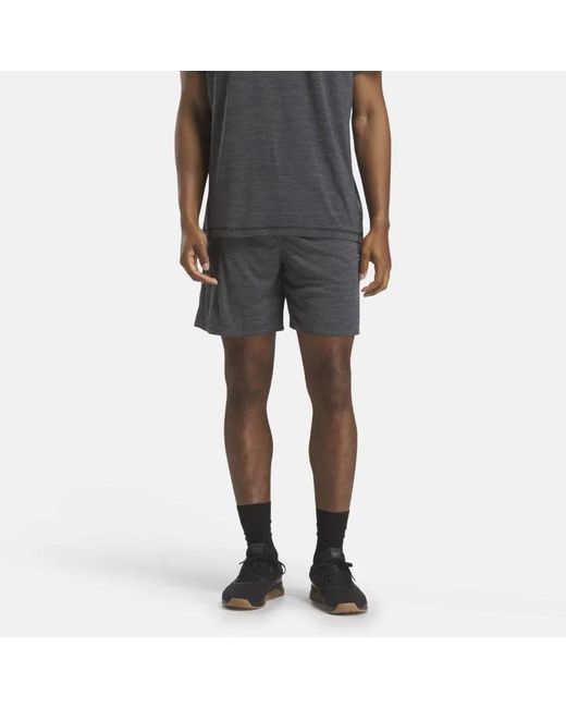 Reebok Gray Training Knit Shorts 7" for men