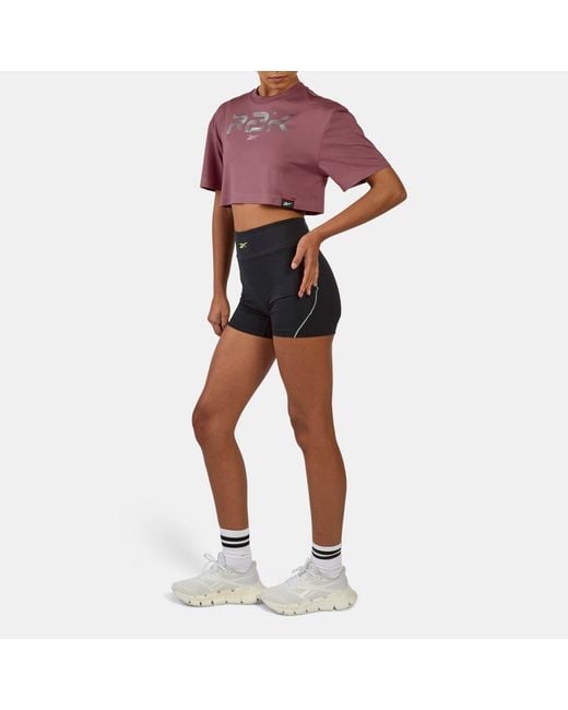 Reebok Purple Lab Cropped Graphic T-Shirt