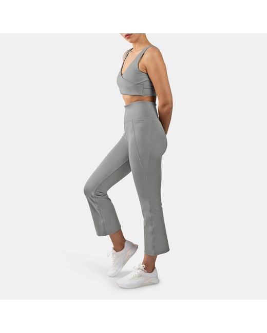 Reebok Gray Lux Peached V-Neck Sports Bra