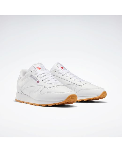 Reebok White Classic Leather Sneakers, /Pure