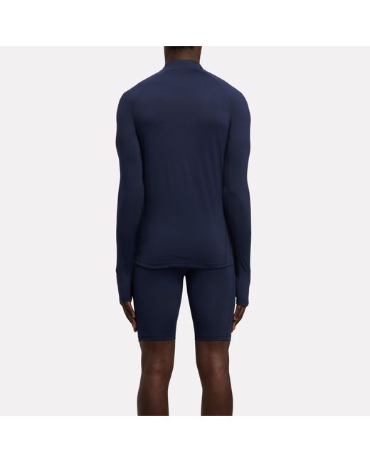 Reebok Blue Id Train Muscle Quarter Zip for men