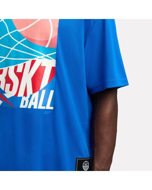Reebok Blue Id Basketball Graphic T-Shirt